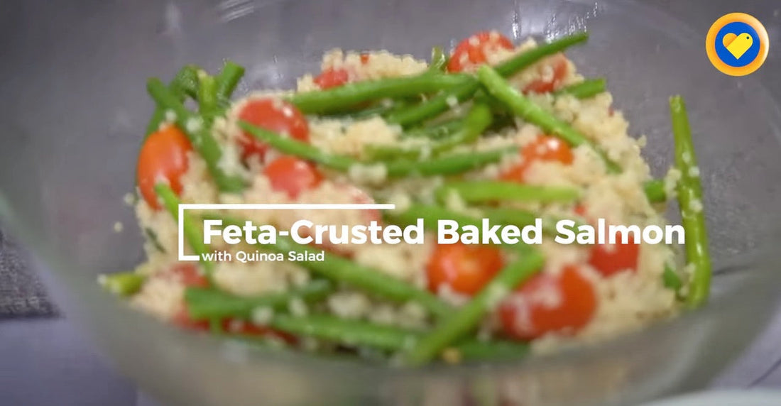 Real Moms, Real Food: Baked Feta Crusted Salmon over Quinoa Salad