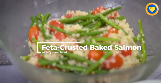Real Moms, Real Food: Baked Feta Crusted Salmon over Quinoa Salad