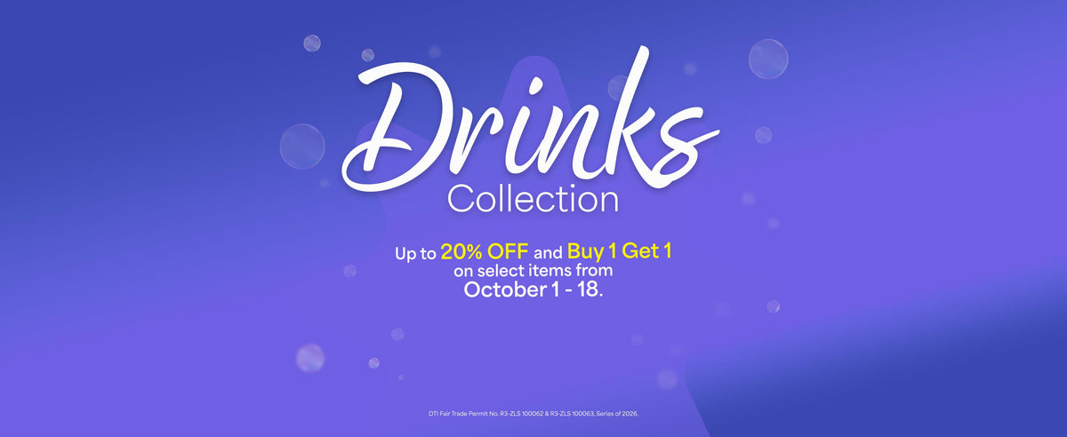 A purple banner promoting the Royal Drinks Collection sale from October 1-18, 2026.